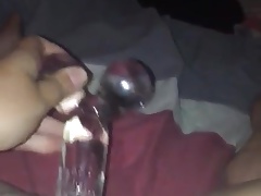 Orgasm with a glass Dildo