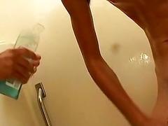 Hairy twinks sucking dicks after a hot and steamy shower