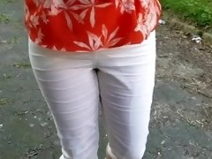 ⭐ Public Jeans Pee and walking home in very pissy stained jeans )