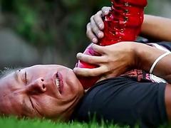 Professional lawn mowing ends up with femdom sex BDSM porn