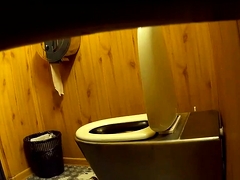Toilet voyeur spying on hot amateur babe with a lovely ass