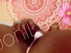 Thick Ebony Pleases Her Creamy Pussy