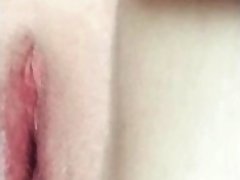 Super Close Up fingering and squirting - blonde PAWG teen squirting