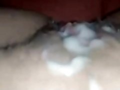 Pregnant girlfriend rubbing my cum into her pussy