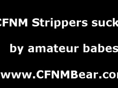 CFNM amateurs giving handjob to strippers at party
