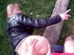 Attractive blonde girl gets picked up on the street and drilled hard