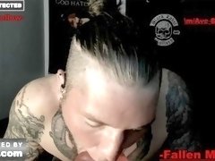 tatted tongue deep pussy flesh licking